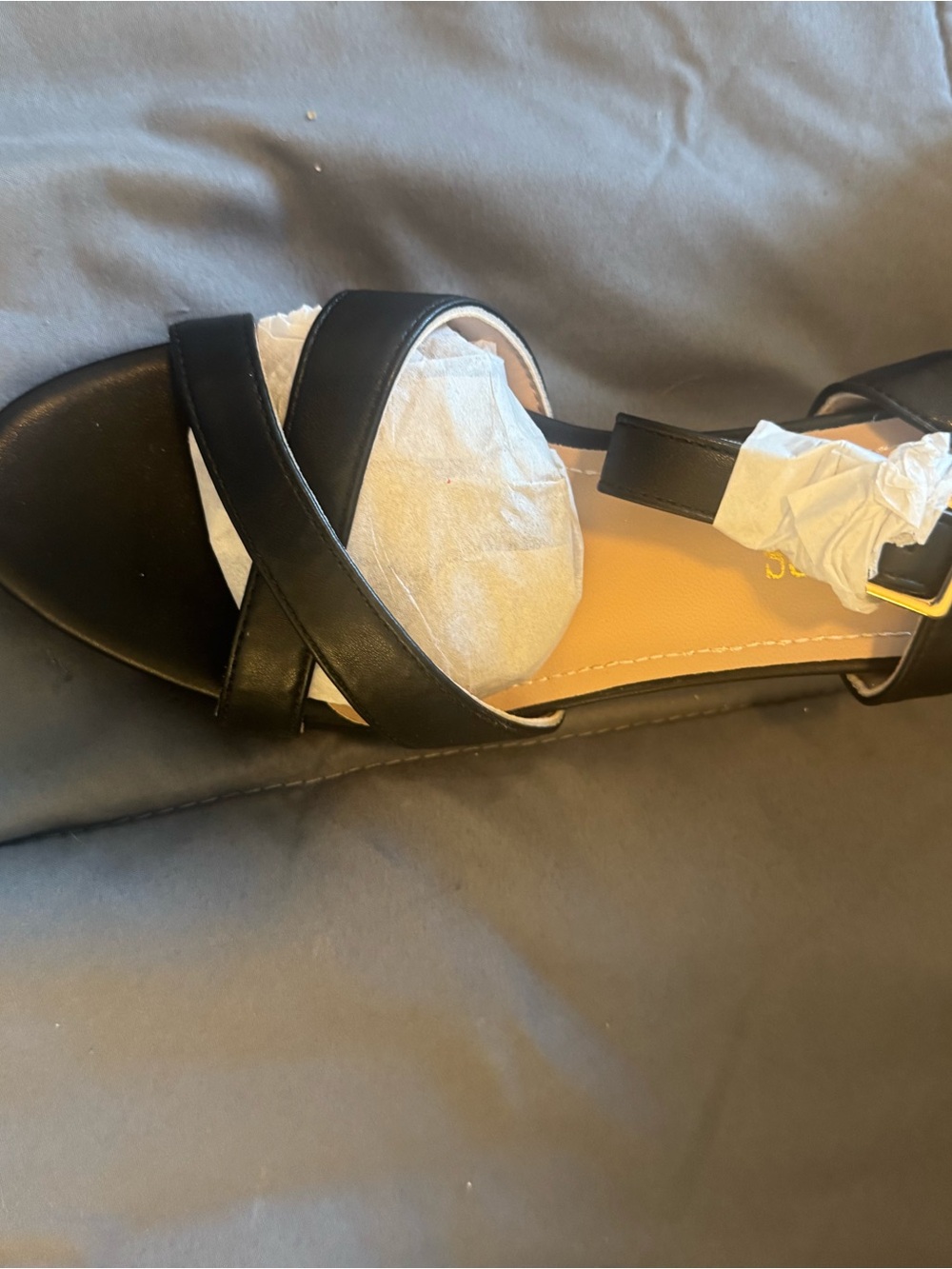 Ice Black Women's Cross-Strap Ankle Sandals